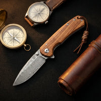 Damascus Folding Knife Damas EDC Collectible Gift - 5436