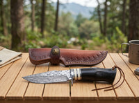 Damascus Hunting Fixed Blade Knife Outdoor EDC - 4409