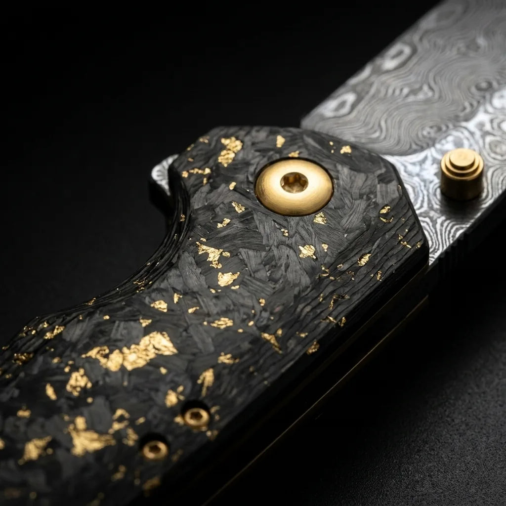 Damascus Folding Knife Eagle Eye EDC Collectible Gift - 6111