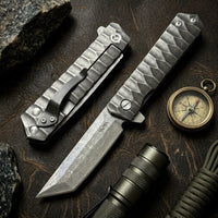 Damascus Folding Knife Sure Kill EDC Collectible Gift - 6798