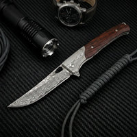 Damascus Folding Knife VG10  EDC Collectible Gift - 5378