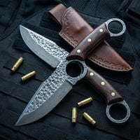 Damascus Straight Knife 20 N Collectible Fixed Blade - 5741