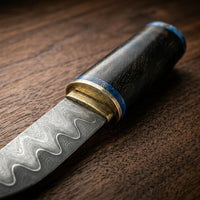 Damascus Straight Knife Purp Collectible Fixed Blade - 5800
