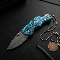 Damascus Folding Knife Damas EDC Collectible Gift - 6451