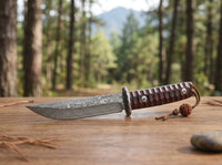 Damascus Samurai Katana Display Knife Rosewood - 5030