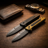 OTF Stiletto Knife 7205 Side Jump Pocket Spring Steel - 7257