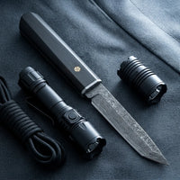 Damascus Straight Knife Da M Collectible Fixed Blade - 5678