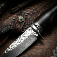 Damascus Straight Knife Hunt Collectible Fixed Blade - 5349