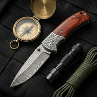 Damascus Folding Knife VG10  EDC Collectible Gift - 5691