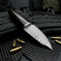Damascus Straight Knife V G1 Collectible Fixed Blade - 5776