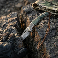 Damascus EDC Folder Golden Eagle EDC Collectible Gift - 7065