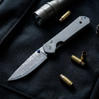Damascus Folding Knife Chris EDC Collectible Gift - 5384