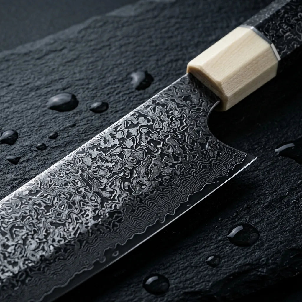 Damascus Straight Knife Gala Collectible Fixed Blade - 5145