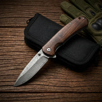 Damascus Folding Knife Mosco EDC Collectible Gift - 4289