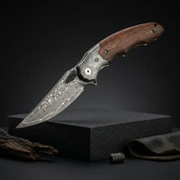 Damascus Folding Knife Spiri EDC Collectible Gift - 7103