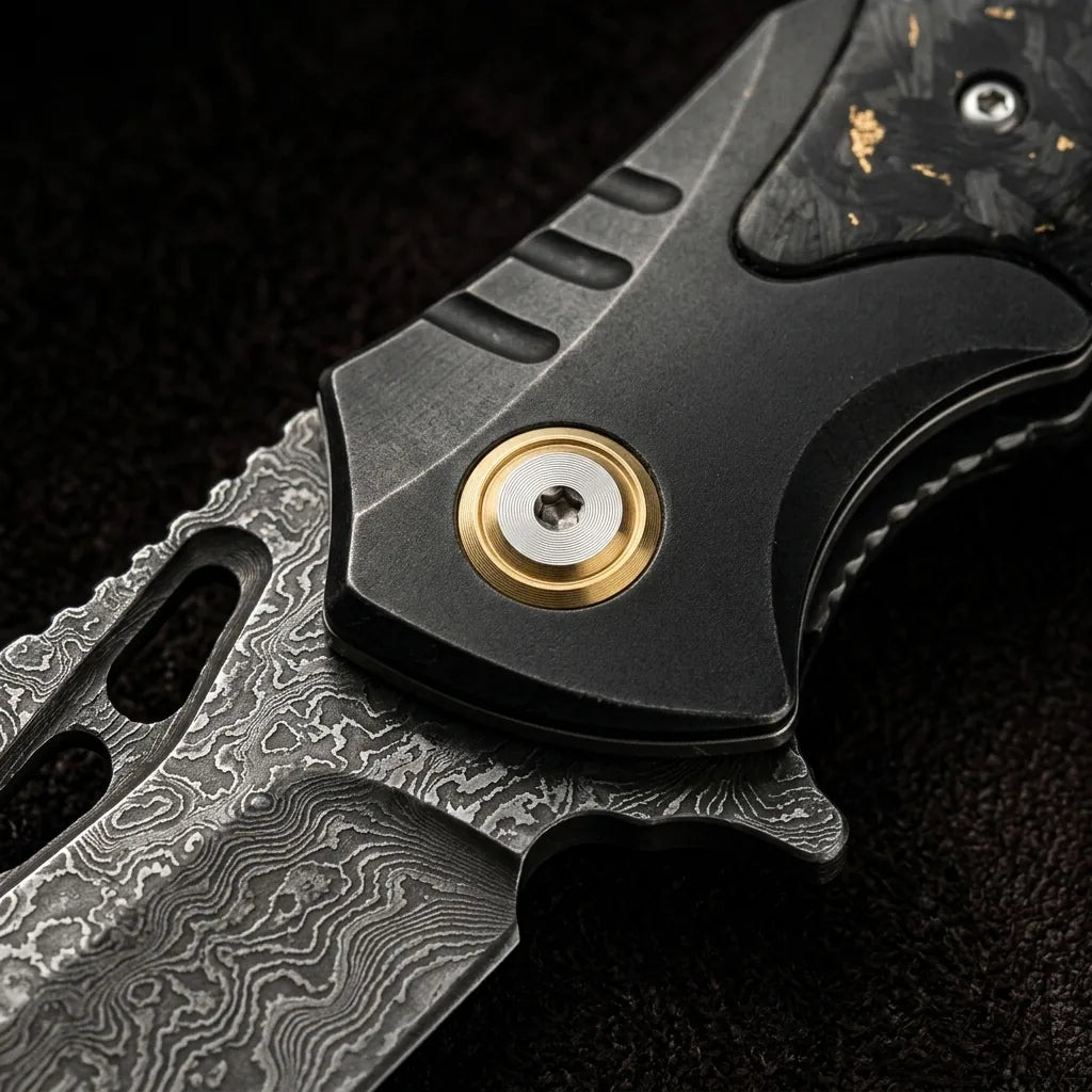 Damascus Folding Knife Lingxi EDC Collectible Gift - 6658