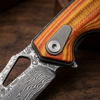 Damascus Folding Knife Damas EDC Collectible Gift - 5937