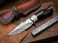 Damascus Hunting Fixed Blade Knife Outdoor EDC - 4409
