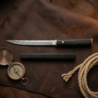 Damascus Straight Knife Equa Collectible Fixed Blade - 5760