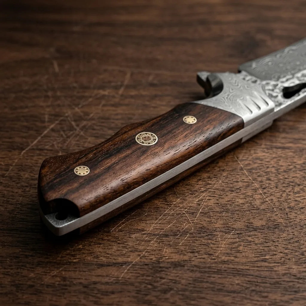 Damascus Straight Knife Tianyi Layered Steel Straight - 5725