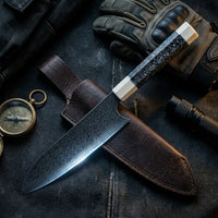 Damascus Straight Knife Gala Collectible Fixed Blade - 5145