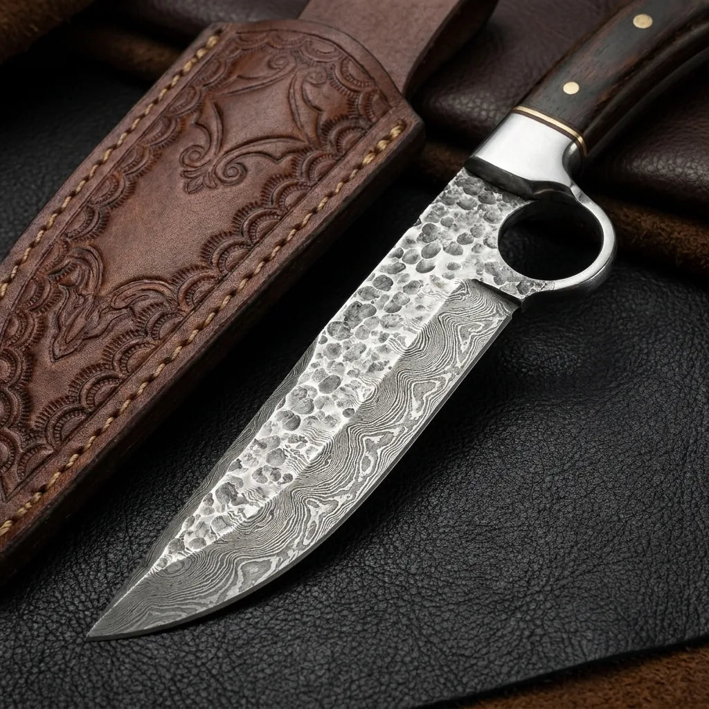 Damascus Straight Knife 20 N Collectible Fixed Blade - 5741