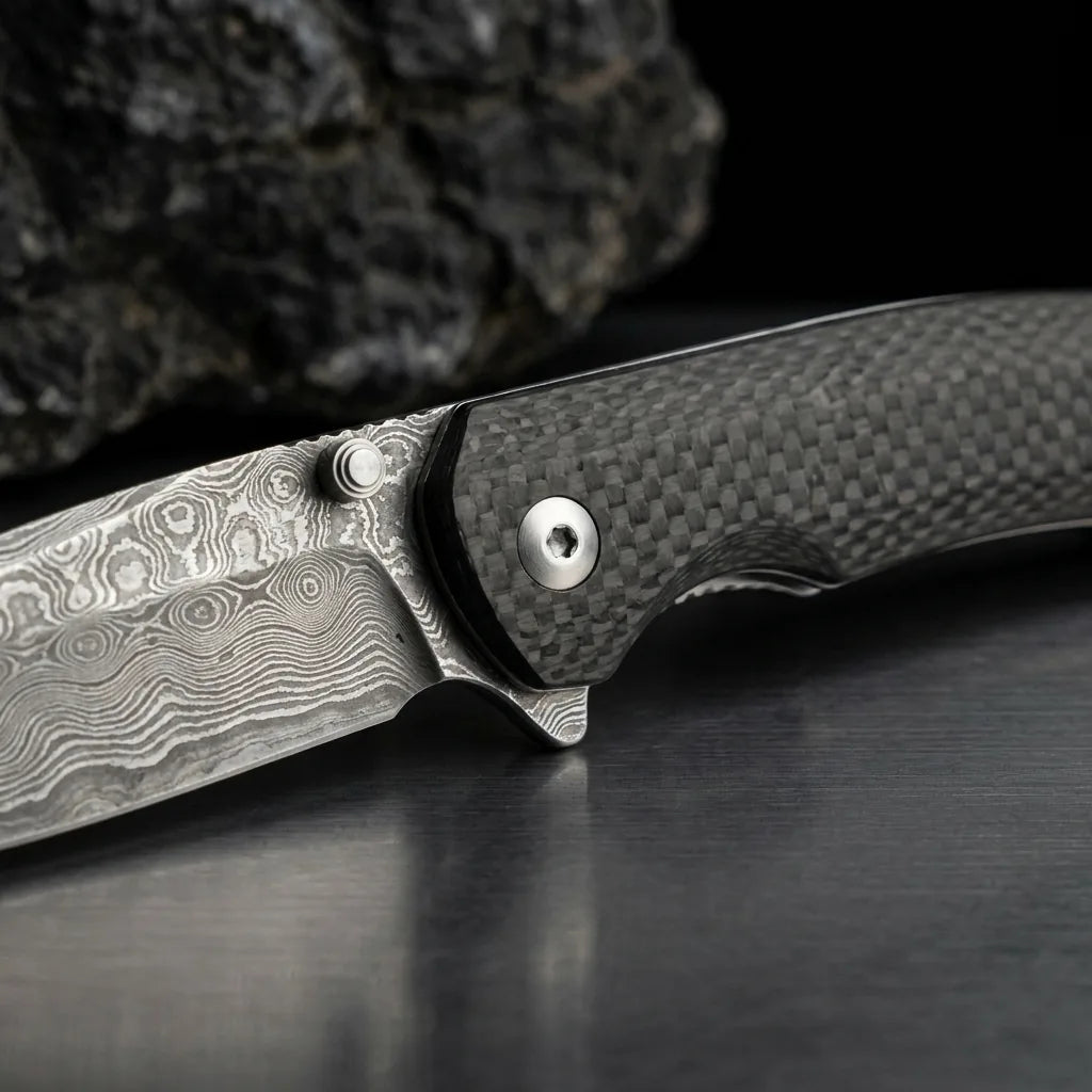 Damascus Folding Knife VG10  EDC Collectible Gift - 5660