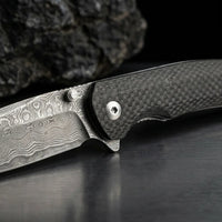 Damascus Folding Knife VG10  EDC Collectible Gift - 5660