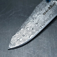 Damascus Folding Knife Bench EDC Collectible Gift - 5684