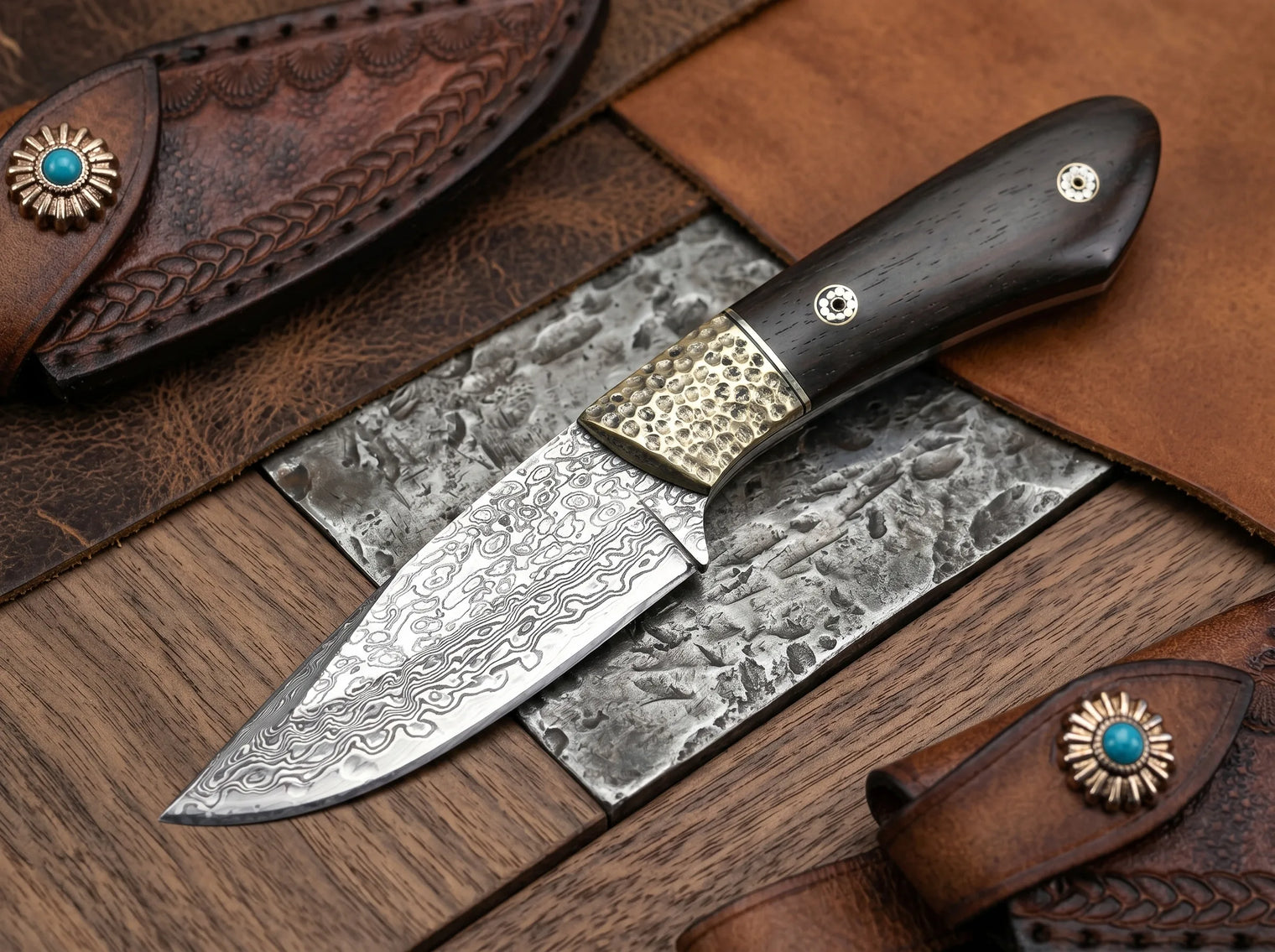 Damascus VG10 Outdoor Fixed Blade Knife Ashima - 5074