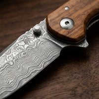 Damascus Folding Knife Damas EDC Collectible Gift - 5436
