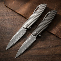 Damascus Folding Knife New E EDC Collectible Gift - 5034