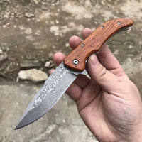 Damascus Folding Knife 2019  EDC Collectible Gift - 4723
