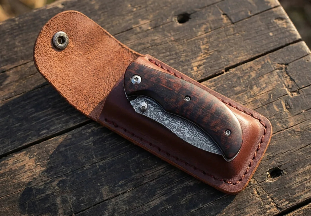 Damascus Folding Knife KJ-03 EDC Collectible Gift - 4297