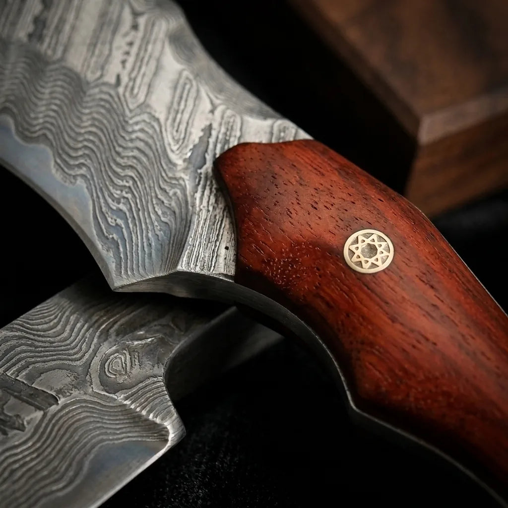 Damascus Straight Knife Wuzu Collectible Fixed Blade - 5311