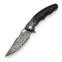 Damascus Folding Knife Drago EDC Collectible Gift - 7104