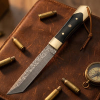 Damascus Straight Knife Upgr Collectible Fixed Blade - 5550
