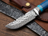 Damascus Folding EDC Knife Ebony Horn Camping - 3716