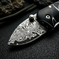 Damascus Folding Knife Littl EDC Collectible Gift - 5916