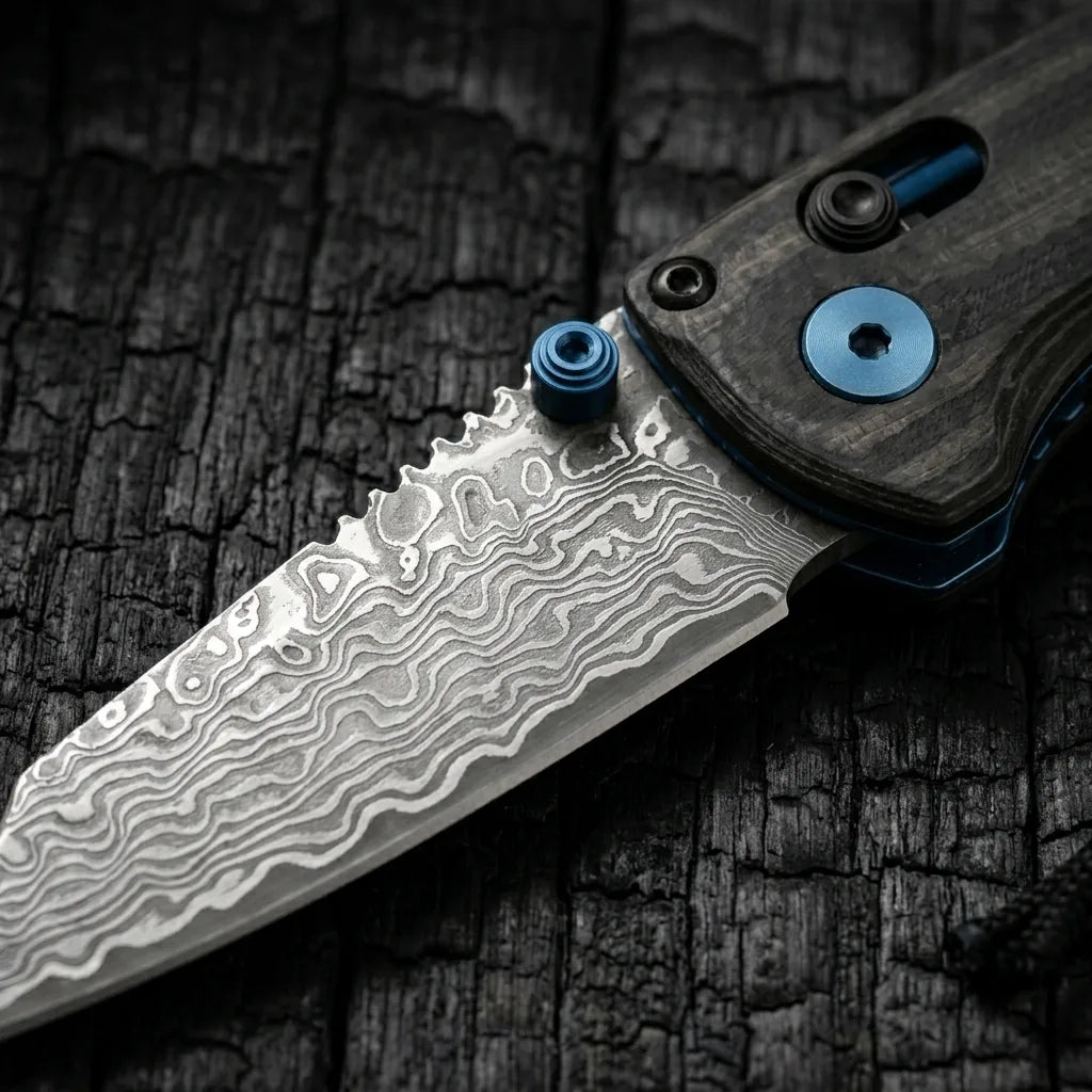 Damascus Folding Knife BENCH EDC Collectible Gift - 6502
