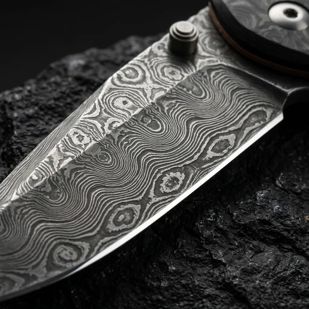 Damascus Folding Knife Night EDC Collectible Gift - 6175