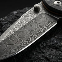 Damascus Folding Knife Night EDC Collectible Gift - 6175