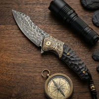 Damascus EDC Folder Mystic Eagle EDC Collectible Gift - 7029