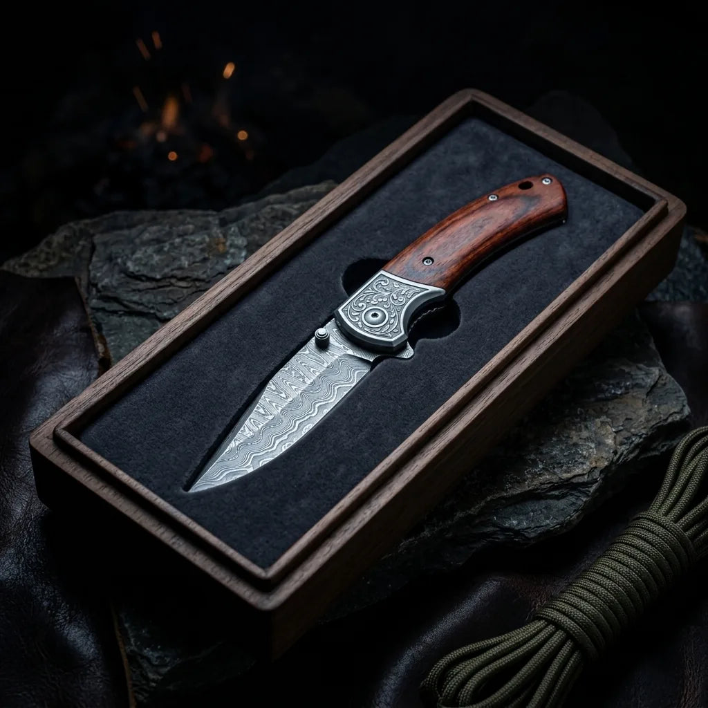 Damascus Folding Knife VG10  EDC Collectible Gift - 5765