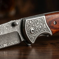 Damascus Folding Knife VG10  EDC Collectible Gift - 5691