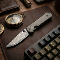 Damascus Folding Knife Chris EDC Collectible Gift - 5384