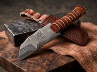Damascus Outdoor Knife Camping EDC Hand Forged Blade - 1995