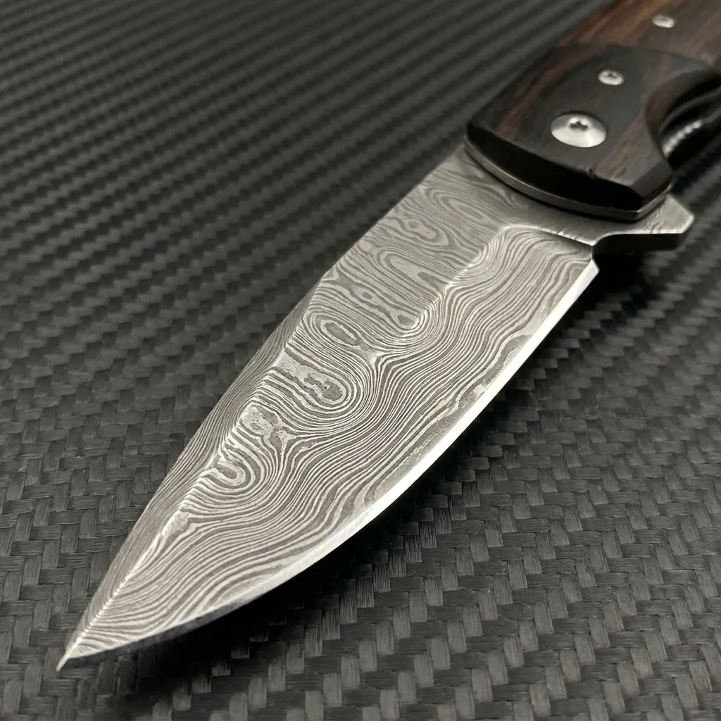 Damascus EDC Folder VG10 Flounder Camping EDC Folder - 5569