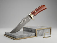 Damascus Outdoor Fixed Blade Knife – Mantis M21420 Outdoor Camping EDC Handcrafted Knife: Collectible Gift, Display Piece, Hand-Forged Artistic Gift Edition for Outdoor Use
