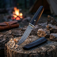 Damascus Straight Knife Raiz Collectible Fixed Blade - 5676